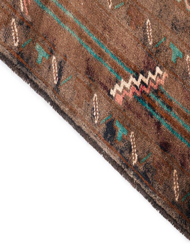 Detail image of 3' 2 x 6' 4  Hand Knotted Ultra Vintage Persian Wool Runner Rug