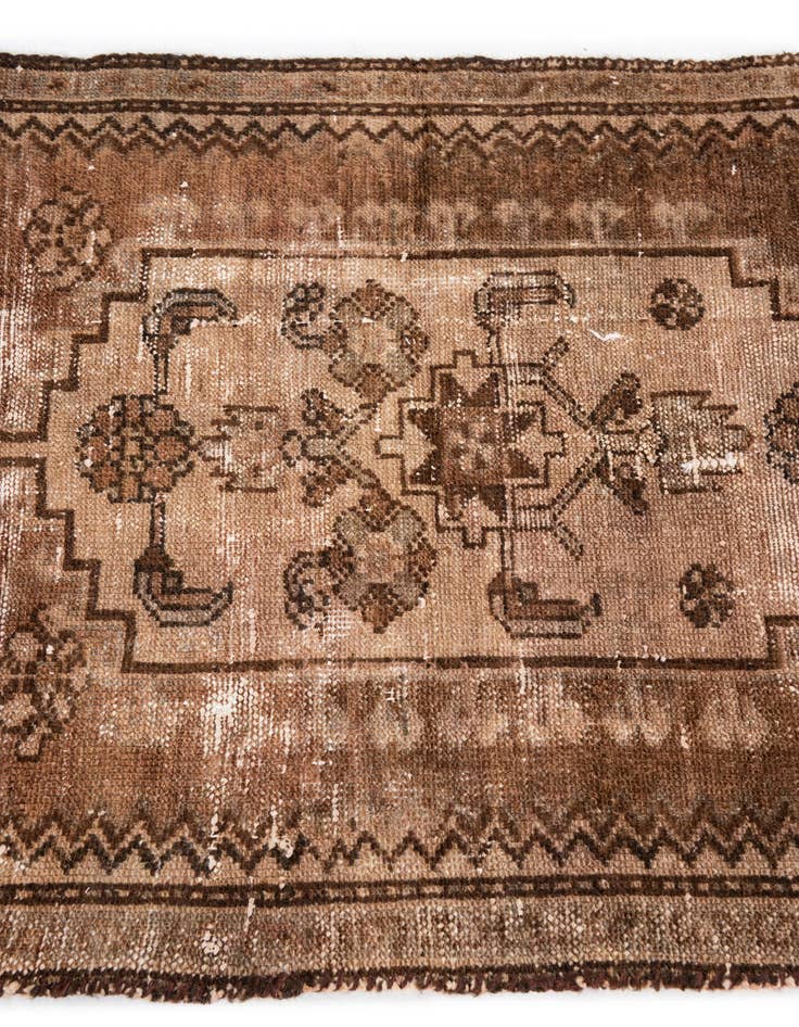 Detail image of 2' 3 x 5' 9  Hand Knotted Ultra Vintage Persian Wool Runner Rug