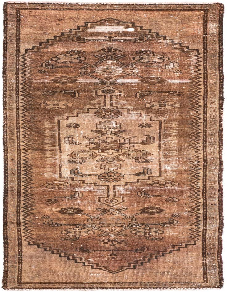 Detail image of 2' 3 x 5' 9 Hand Knotted Ultra Vintage Persian Wool Runner Rug