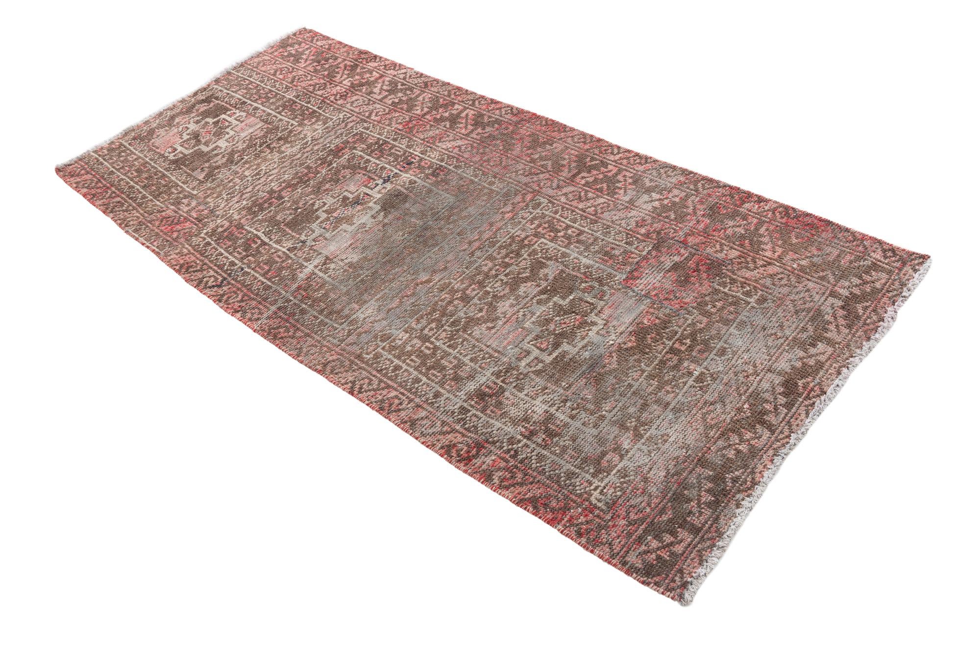 3' x 6' Hand Knotted Ultra Vintage Persian Wool Runner Rug