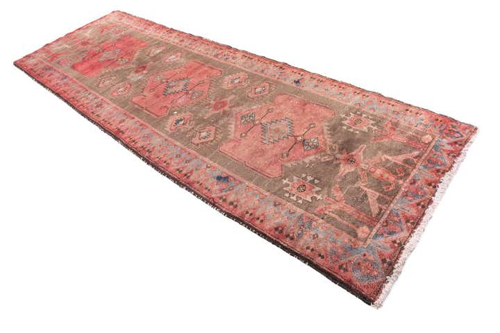 3' 6 x 10' 5 Hand Knotted Ultra Vintage Persian Wool Runner Rug