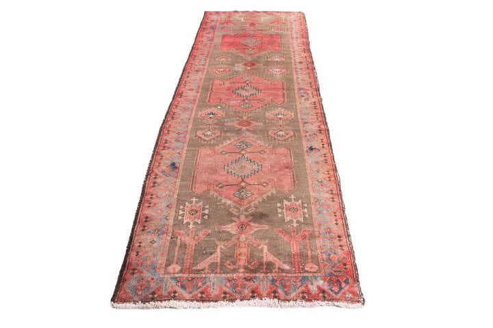 3' 6 x 10' 5 Hand Knotted Ultra Vintage Persian Wool Runner Rug