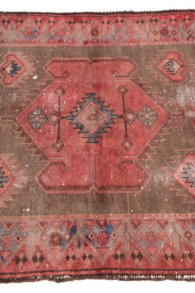Detail image of 3' 6 x 10' 5 Hand Knotted Ultra Vintage Persian Wool Runner Rug