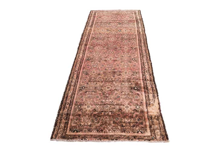 3' 7 x 9' 5 Hand Knotted Ultra Vintage Persian Wool Runner Rug