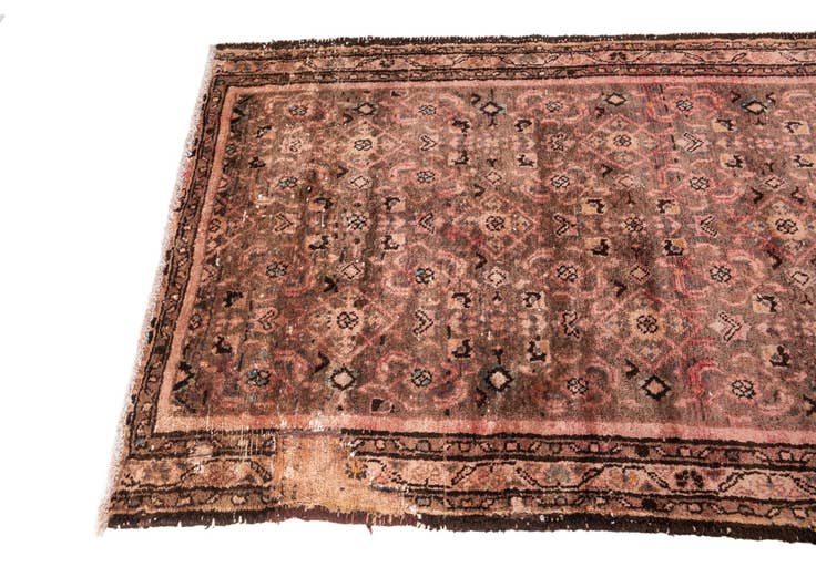 Detail image of 3' 7 x 9' 5 Hand Knotted Ultra Vintage Persian Wool Runner Rug