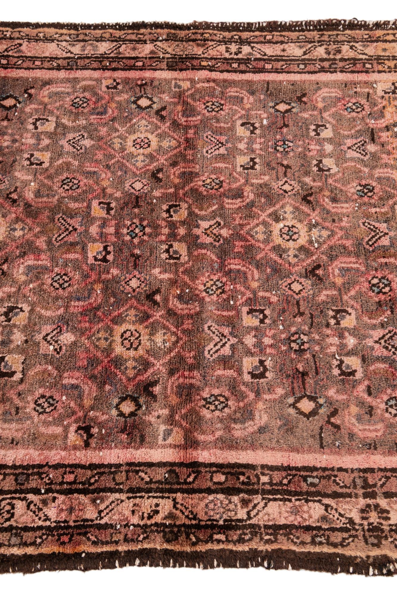3' 7 x 9' 5 Hand Knotted Ultra Vintage Persian Wool Runner Rug