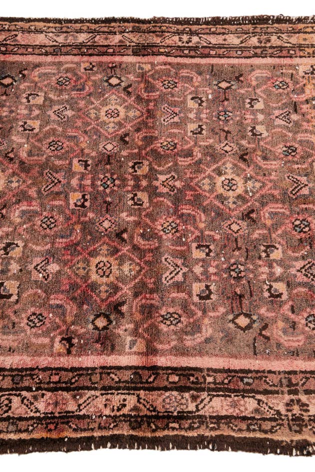 Detail image of 3' 7 x 9' 5 Hand Knotted Ultra Vintage Persian Wool Runner Rug