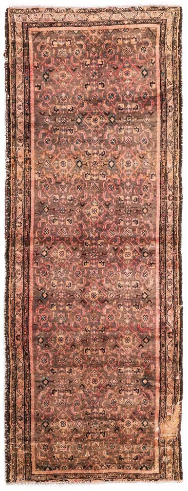 3' 7 x 9' 5 Hand Knotted Ultra Vintage Persian Wool Runner Rug