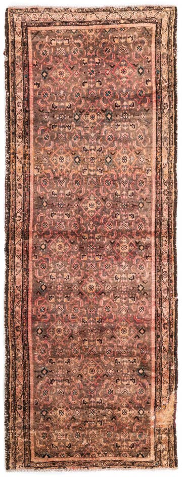 Detail image of 3' 7 x 9' 5 Hand Knotted Ultra Vintage Persian Wool Runner Rug