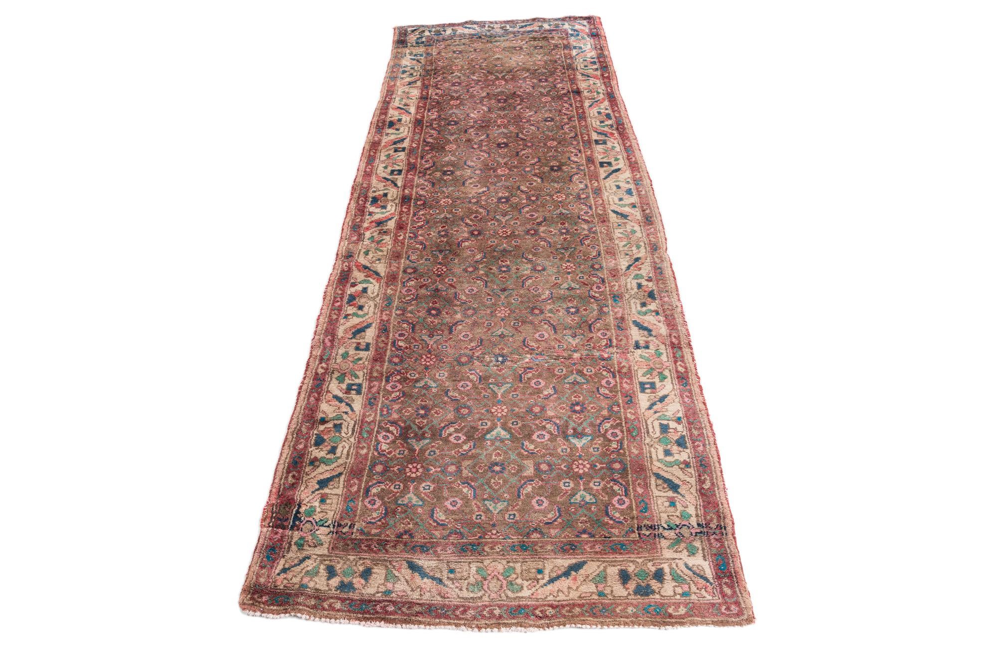 3' 5 x 9' 8 Hand Knotted Ultra Vintage Persian Wool Runner Rug