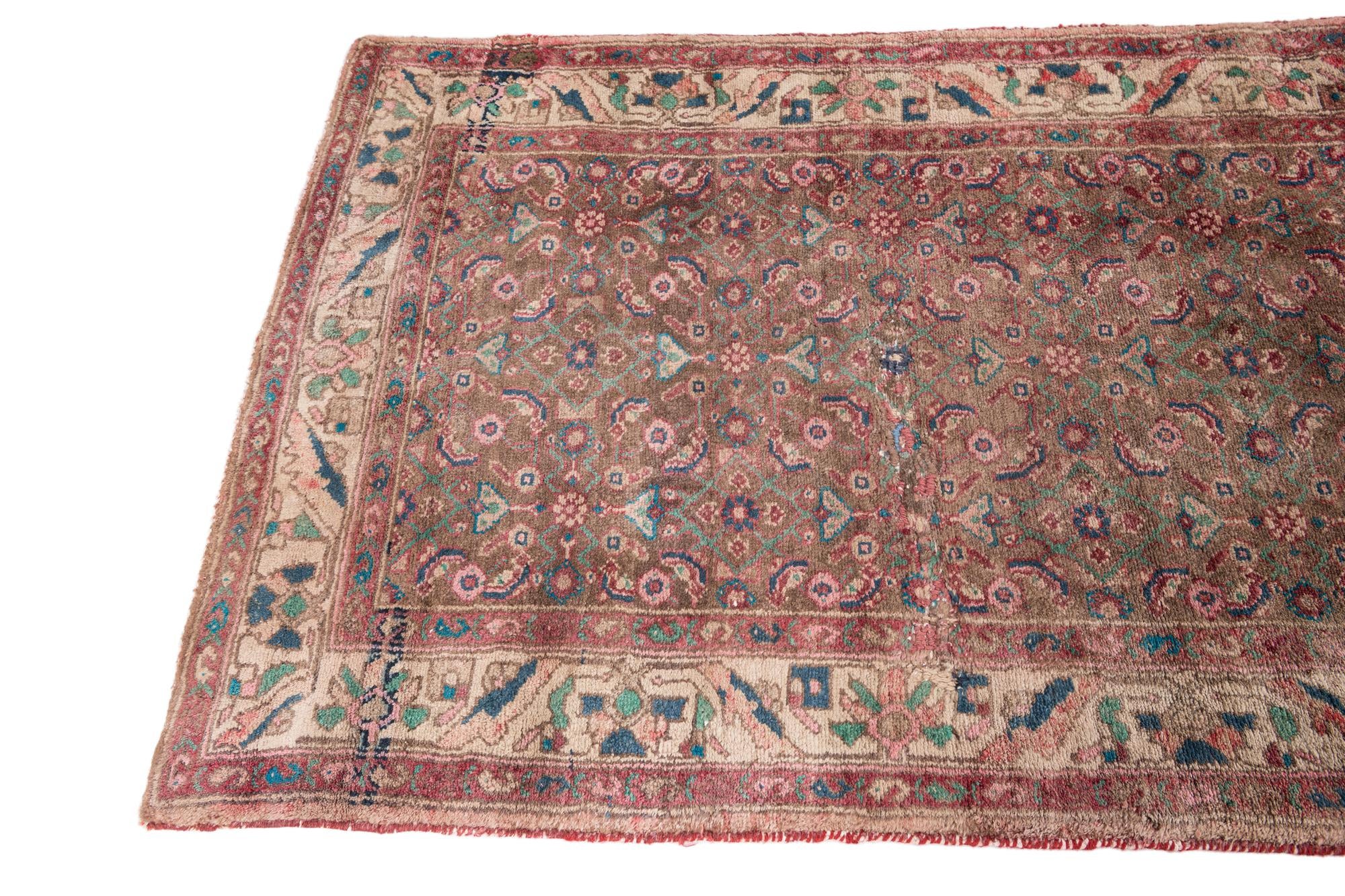 3' 5 x 9' 8 Hand Knotted Ultra Vintage Persian Wool Runner Rug