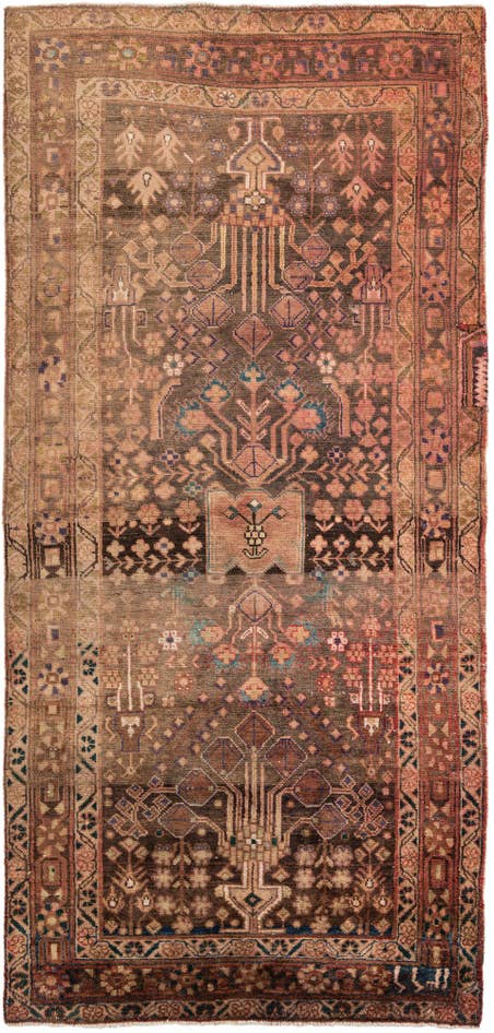 Detail image of 5' x 10' 2 Hand Knotted Ultra Vintage Persian Wool Runner Rug