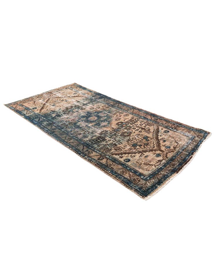 Detail image of 3' 2 x 6' 6 Hand Knotted Ultra Vintage Persian Wool Runner Rug