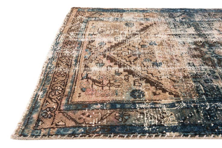 Detail image of 3' 2 x 6' 6 Hand Knotted Ultra Vintage Persian Wool Runner Rug