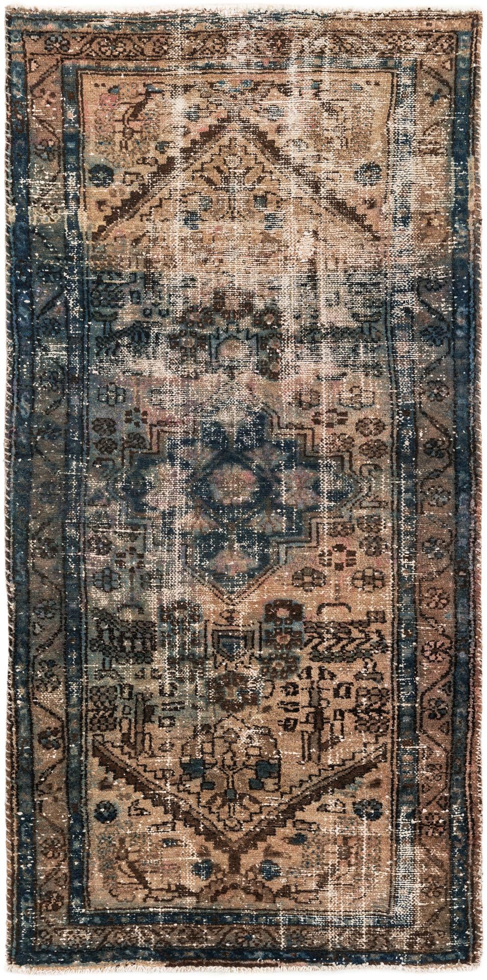 3' 2 x 6' 6 Hand Knotted Ultra Vintage Persian Wool Runner Rug