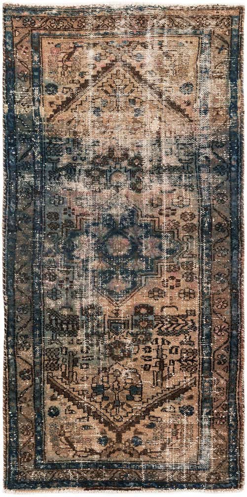 3' 2 x 6' 6 Hand Knotted Ultra Vintage Persian Wool Runner Rug