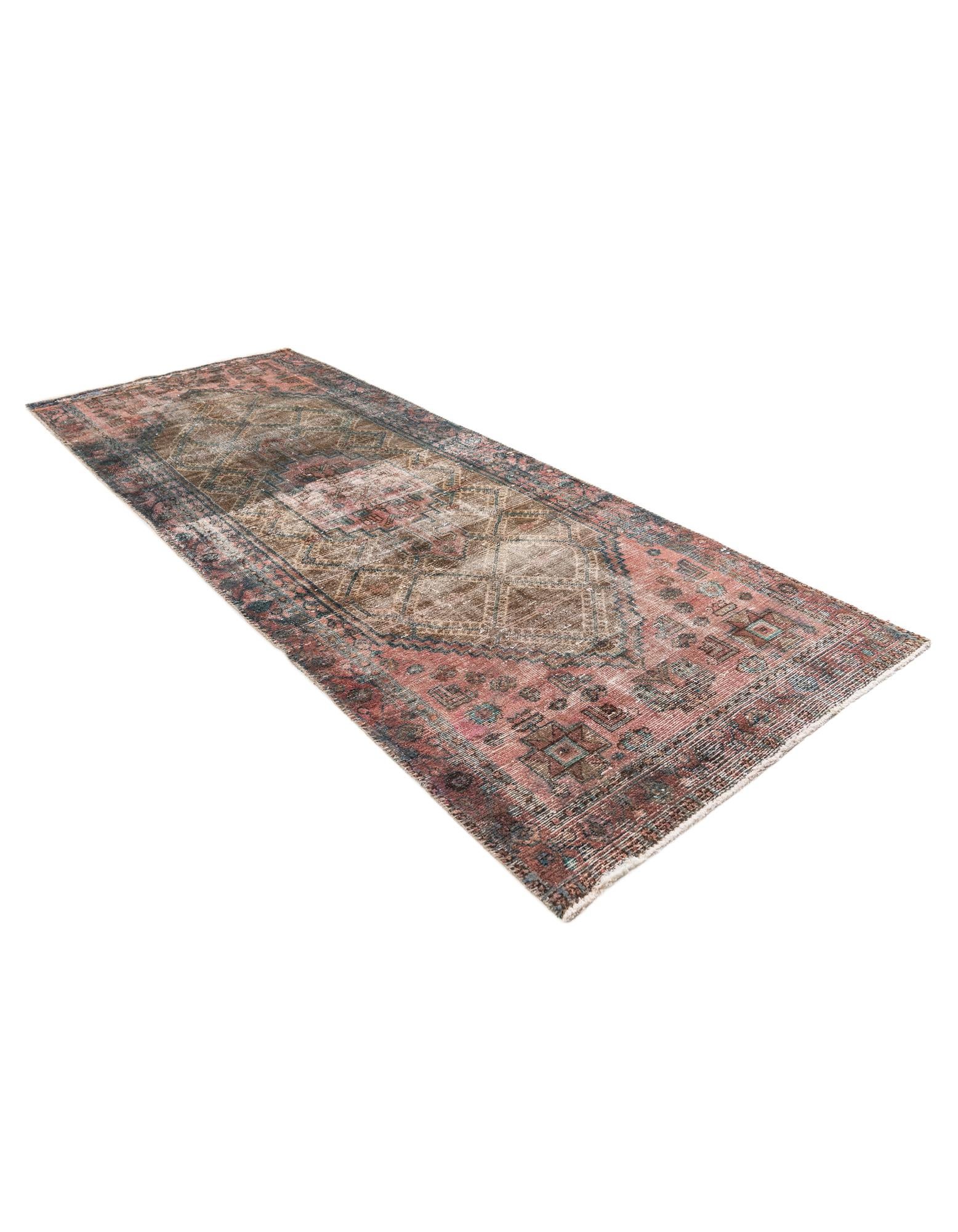 3' 5 x 9' 9 Hand Knotted Ultra Vintage Persian Wool Runner Rug