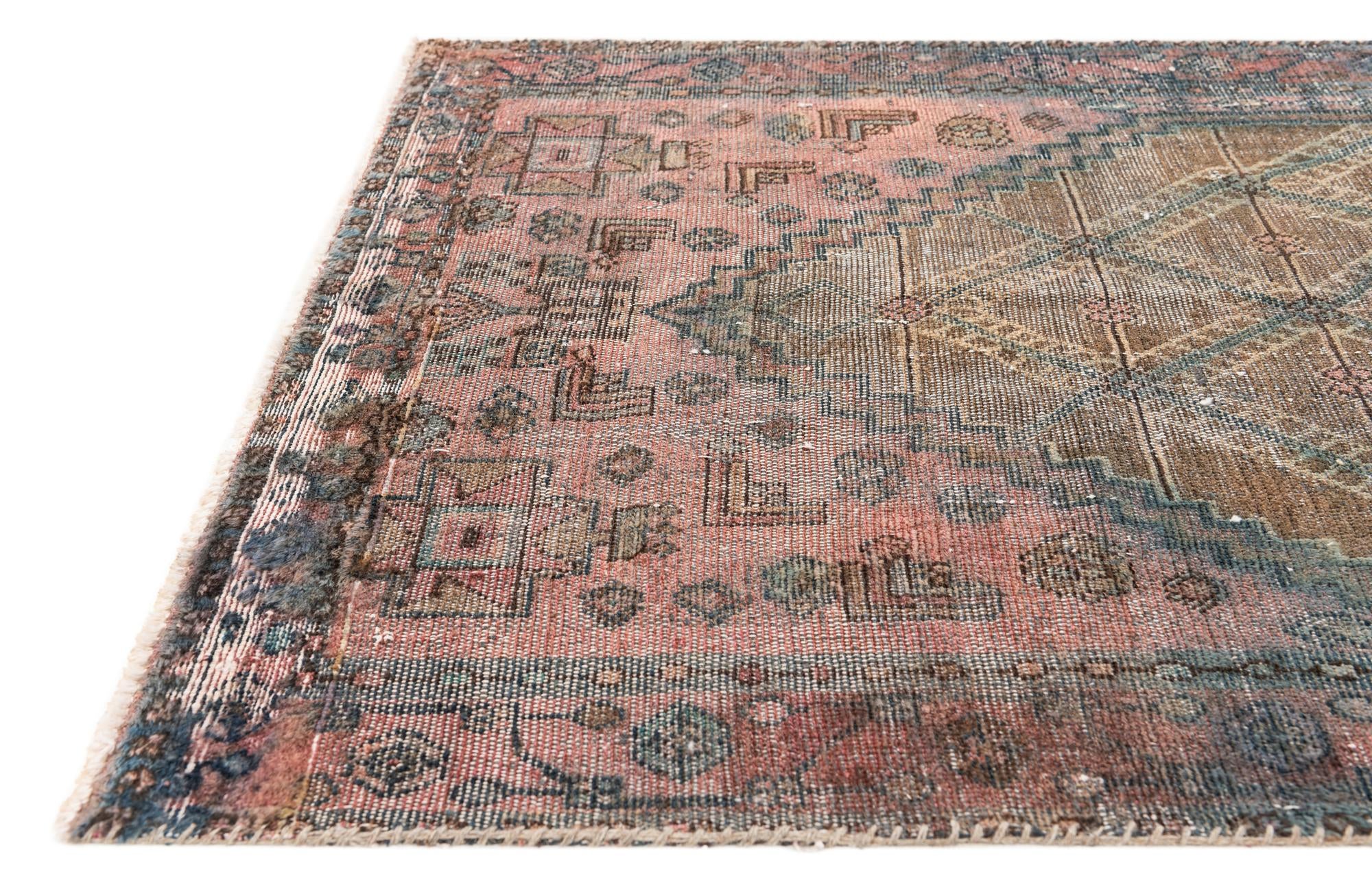 3' 5 x 9' 9 Hand Knotted Ultra Vintage Persian Wool Runner Rug
