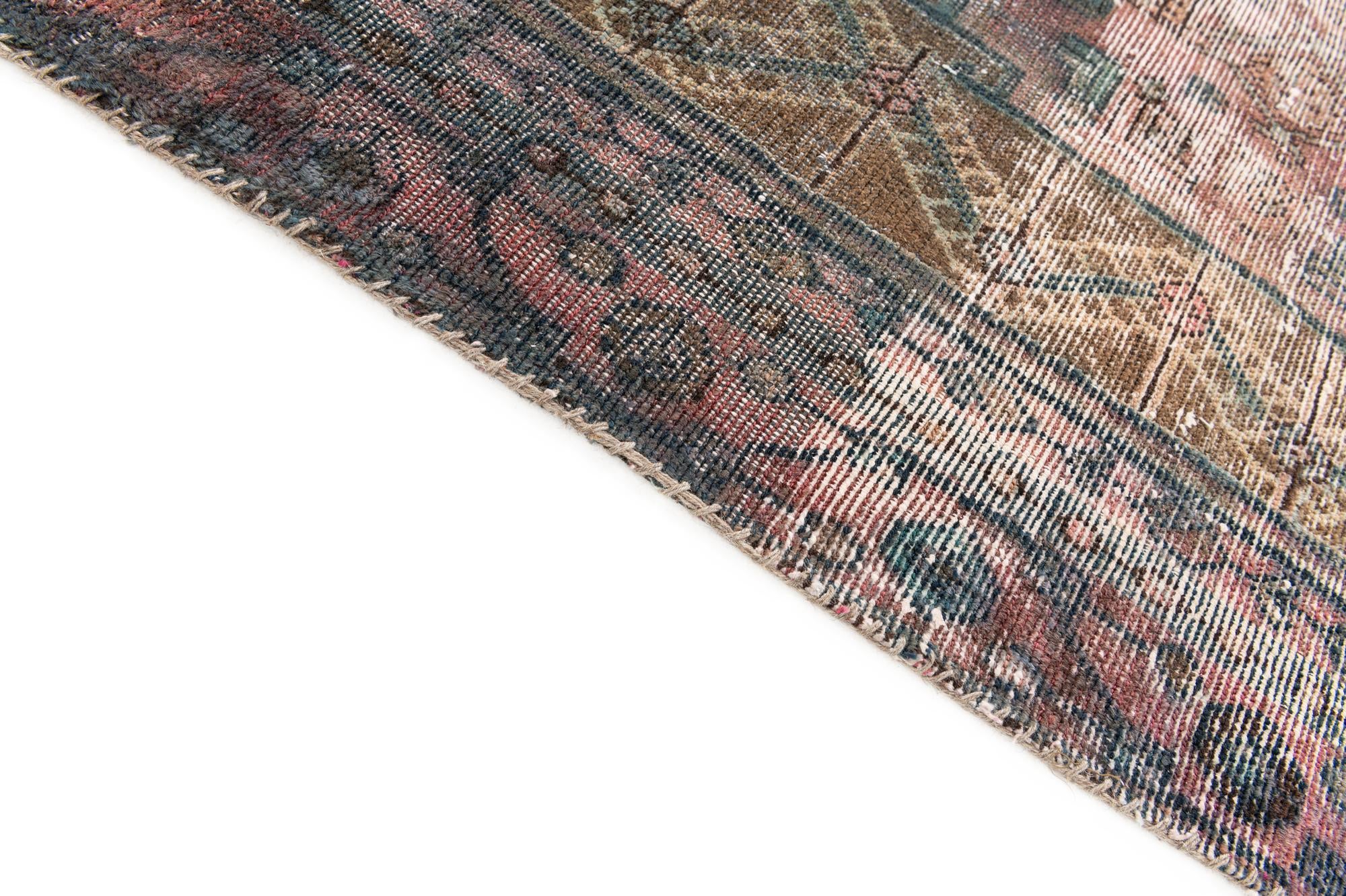 3' 5 x 9' 9 Hand Knotted Ultra Vintage Persian Wool Runner Rug