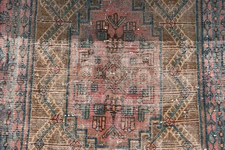 3' 5 x 9' 9 Hand Knotted Ultra Vintage Persian Wool Runner Rug