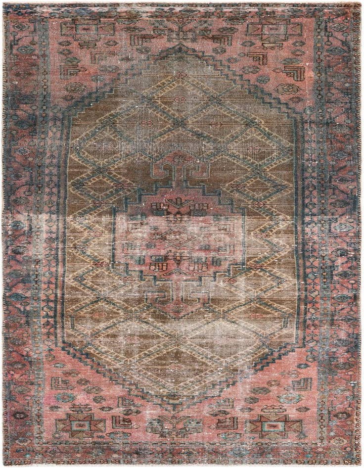 Detail image of 3' 5 x 9' 9 Hand Knotted Ultra Vintage Persian Wool Runner Rug