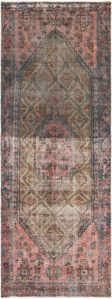 3' 5 x 9' 9 Hand Knotted Ultra Vintage Persian Wool Runner Rug