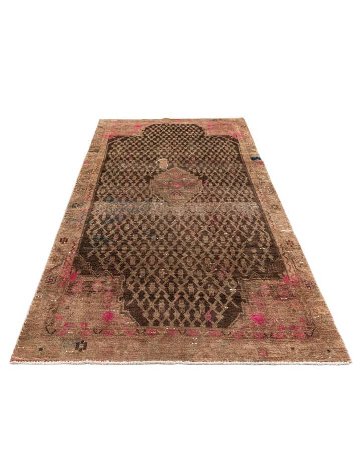 4' 6 x 9' 2 Hand Knotted Ultra Vintage Persian Wool Runner Rug