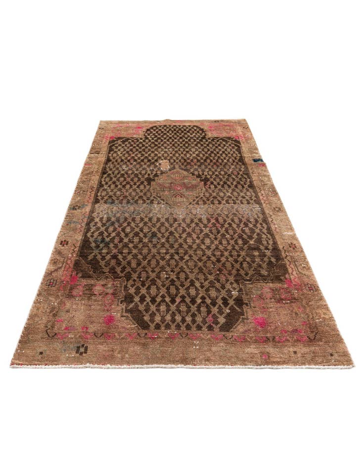 Detail image of 4' 6 x 9' 2 Hand Knotted Ultra Vintage Persian Wool Runner Rug