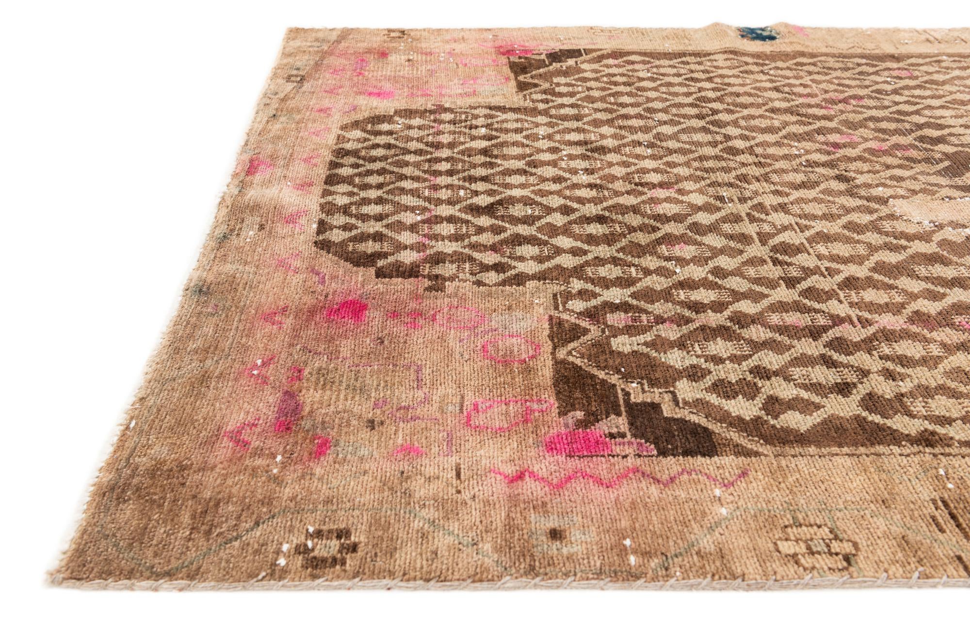 4' 6 x 9' 2 Hand Knotted Ultra Vintage Persian Wool Runner Rug