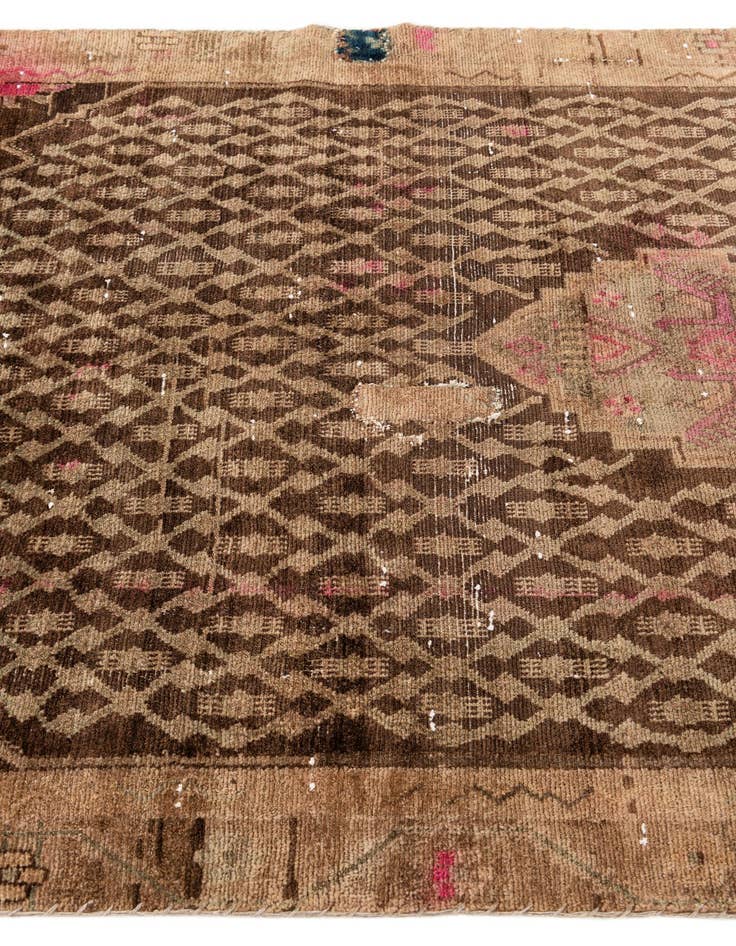 Detail image of 4' 6 x 9' 2  Hand Knotted Ultra Vintage Persian Wool Runner Rug