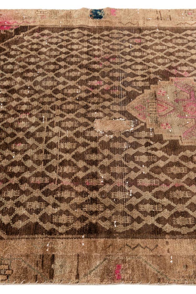 Detail image of 4' 6 x 9' 2 Hand Knotted Ultra Vintage Persian Wool Runner Rug