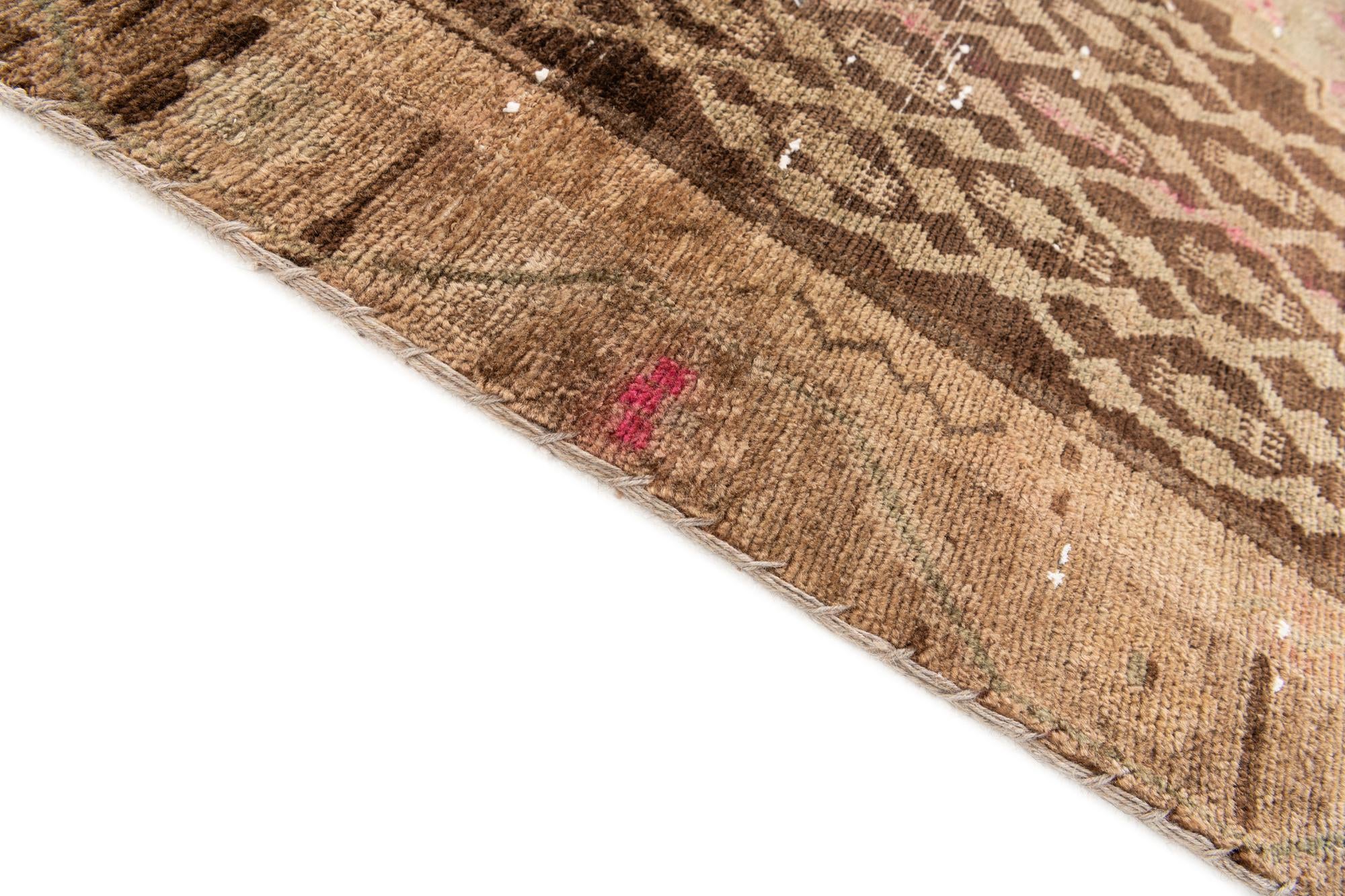 4' 6 x 9' 2 Hand Knotted Ultra Vintage Persian Wool Runner Rug
