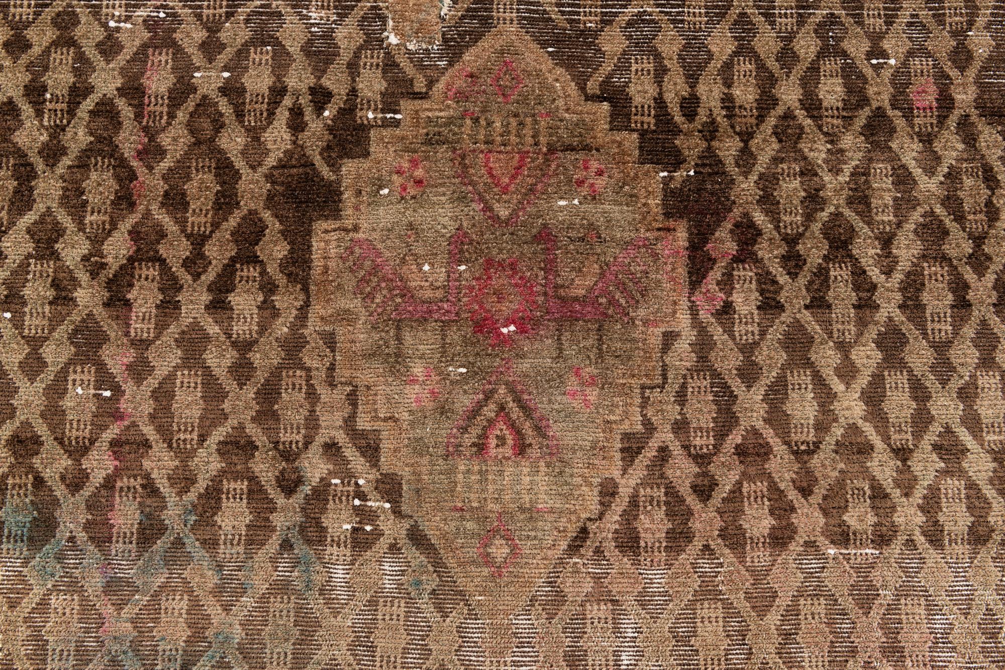 4' 6 x 9' 2 Hand Knotted Ultra Vintage Persian Wool Runner Rug