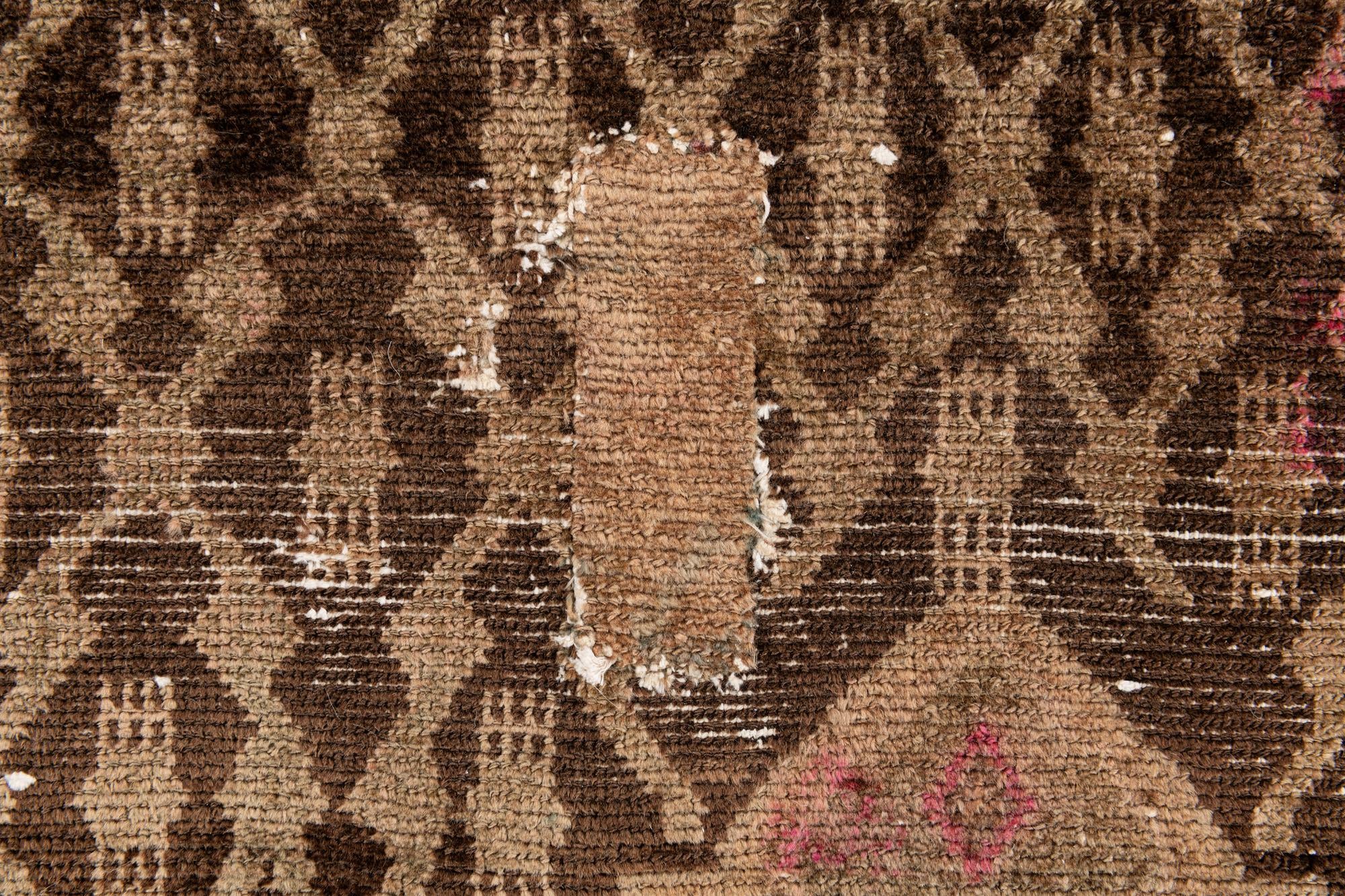 4' 6 x 9' 2 Hand Knotted Ultra Vintage Persian Wool Runner Rug