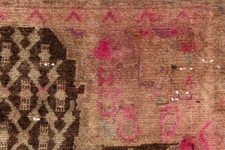 4' 6 x 9' 2 Hand Knotted Ultra Vintage Persian Wool Runner Rug