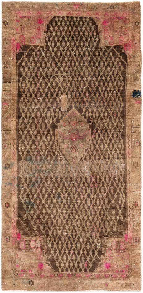 Detail image of 4' 6 x 9' 2 Hand Knotted Ultra Vintage Persian Wool Runner Rug