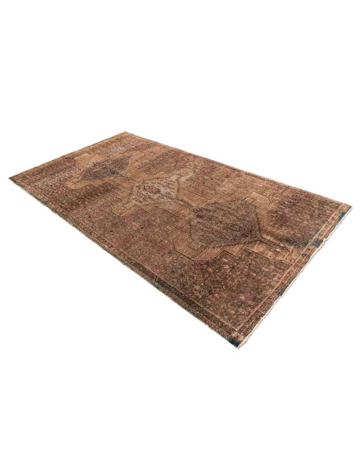 4' x 7' 8 Hand Knotted Ultra Vintage Persian Wool Runner Rug