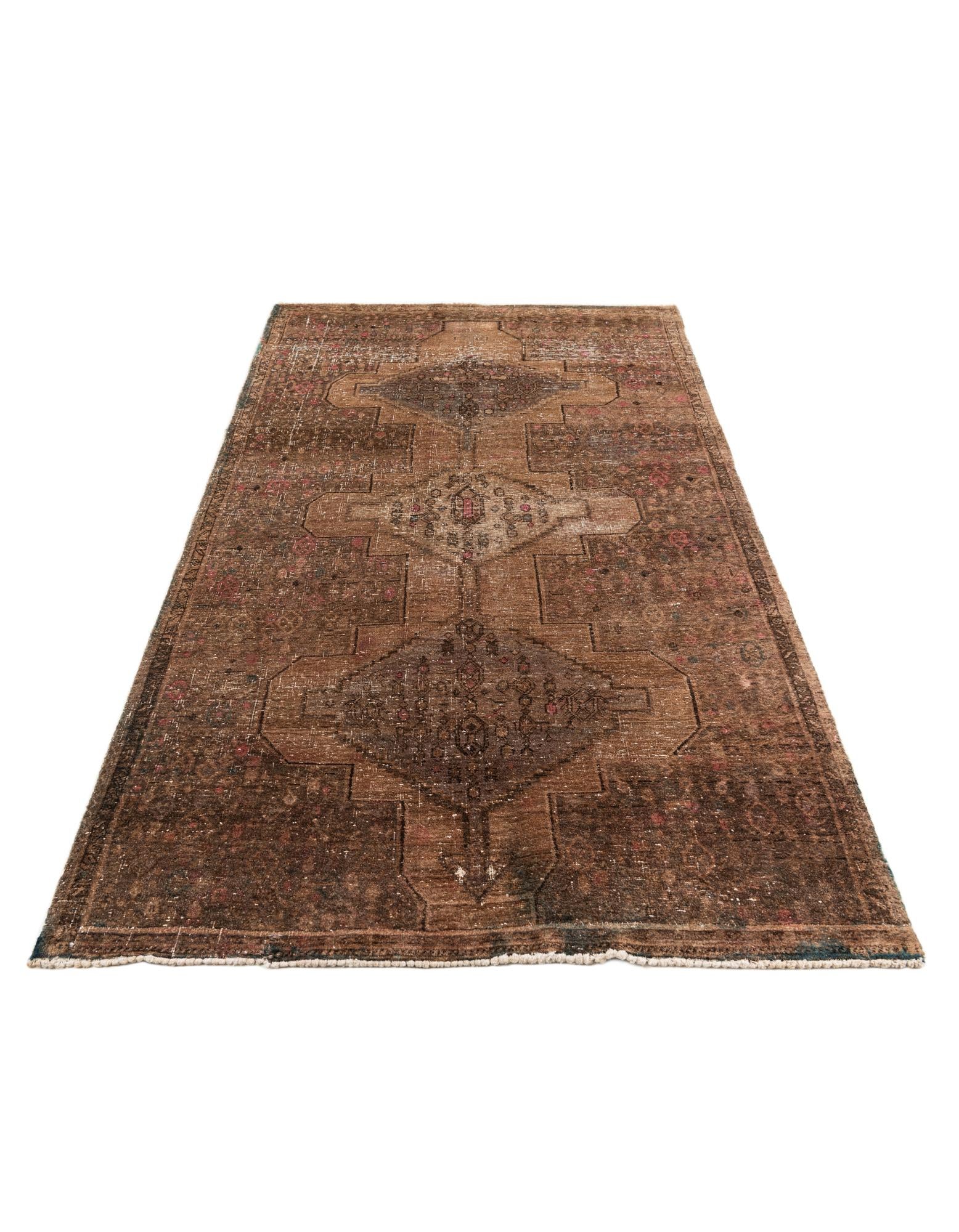4' x 7' 8 Hand Knotted Ultra Vintage Persian Wool Runner Rug