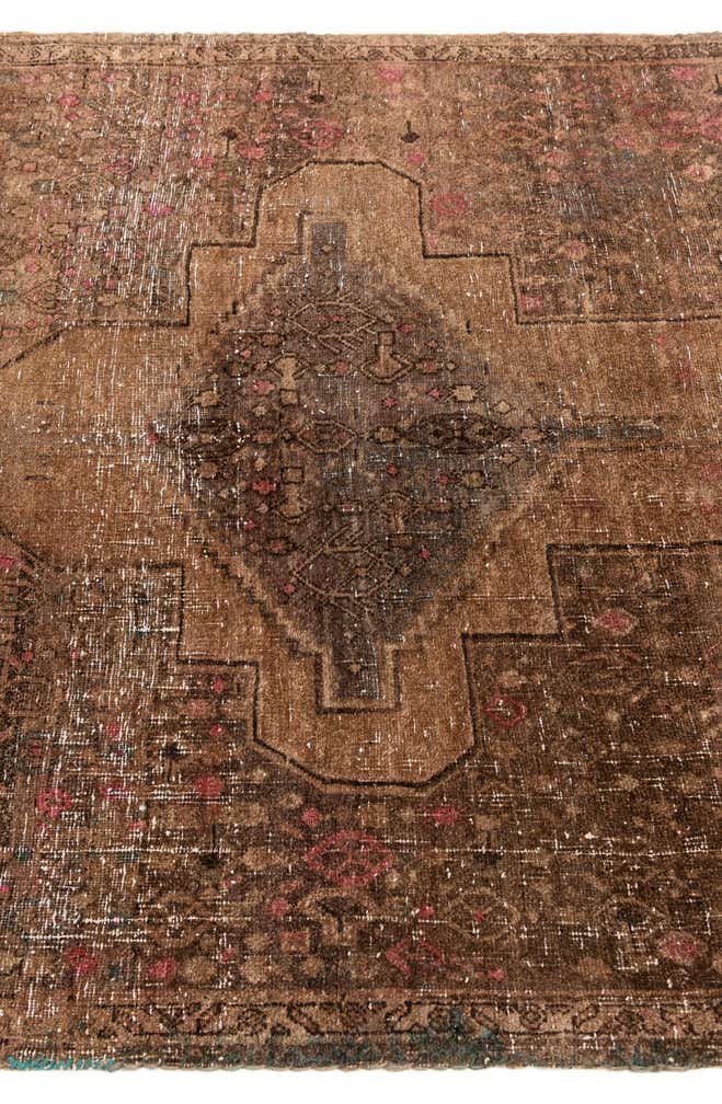 4' x 7' 8 Hand Knotted Ultra Vintage Persian Wool Runner Rug