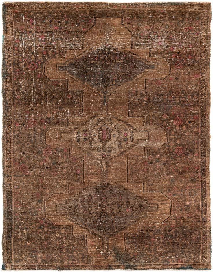 Detail image of 4' x 7' 8 Hand Knotted Ultra Vintage Persian Wool Runner Rug