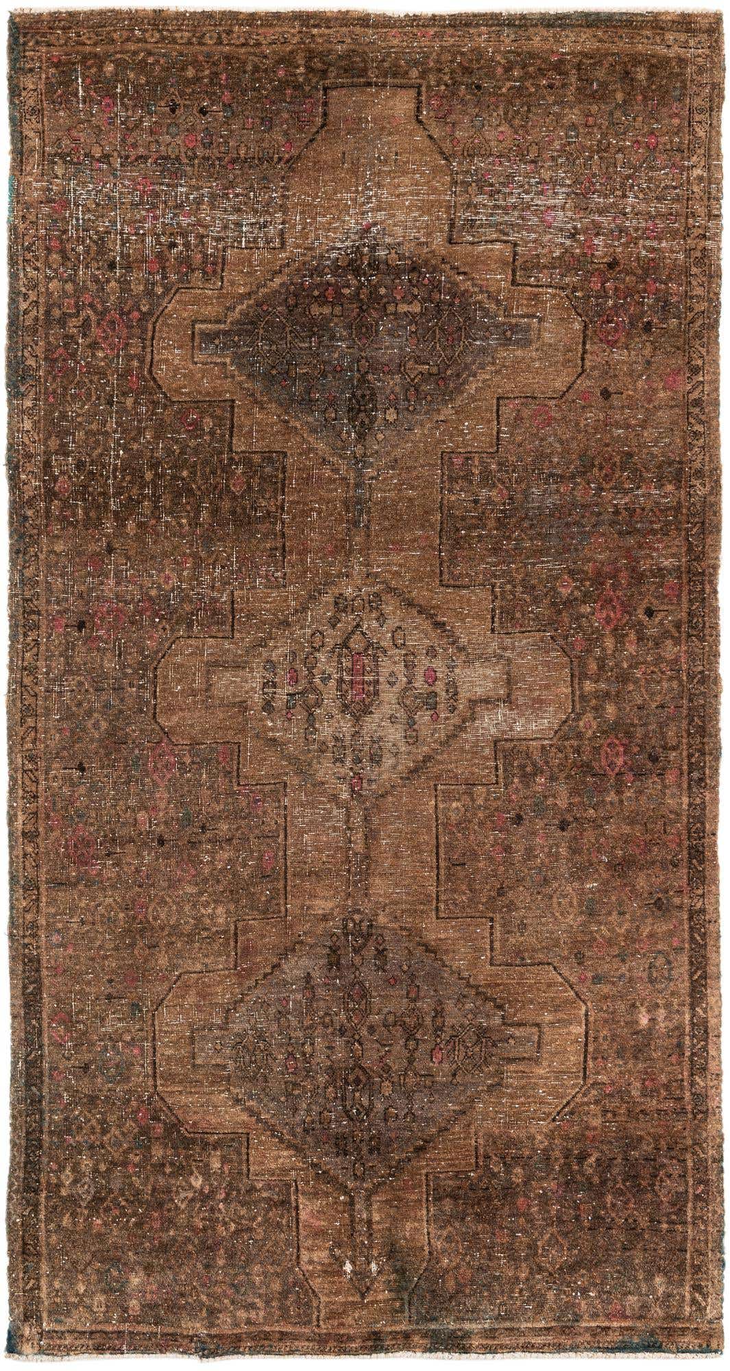 4' x 7' 8 Hand Knotted Ultra Vintage Persian Wool Runner Rug