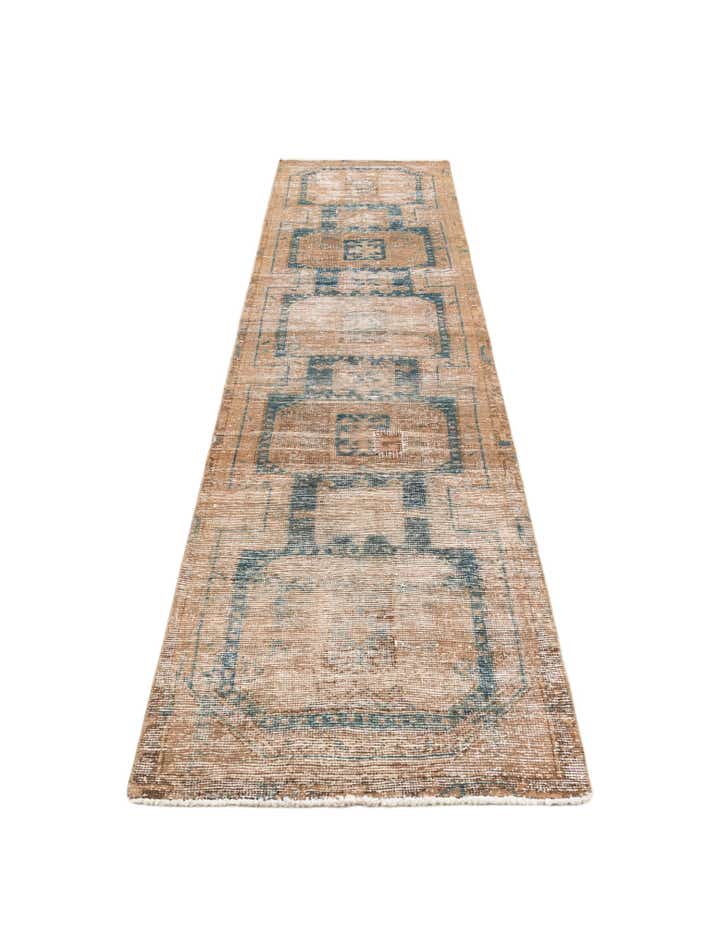 2' 7 x 10' Hand Knotted Ultra Vintage Persian Wool Runner Rug