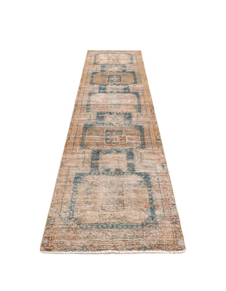 Detail image of 2' 7 x 10' Hand Knotted Ultra Vintage Persian Wool Runner Rug