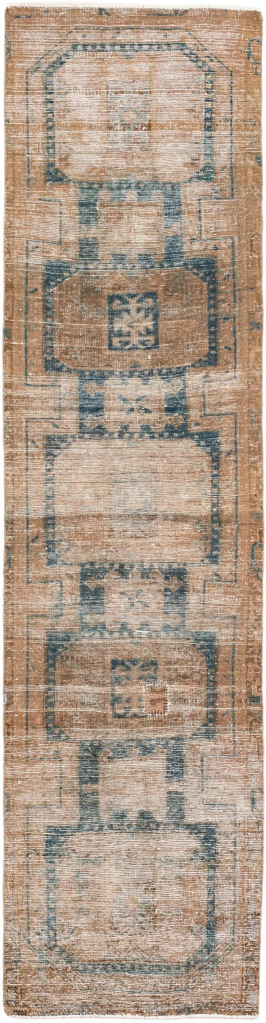 2' 7 x 10' Hand Knotted Ultra Vintage Persian Wool Runner Rug