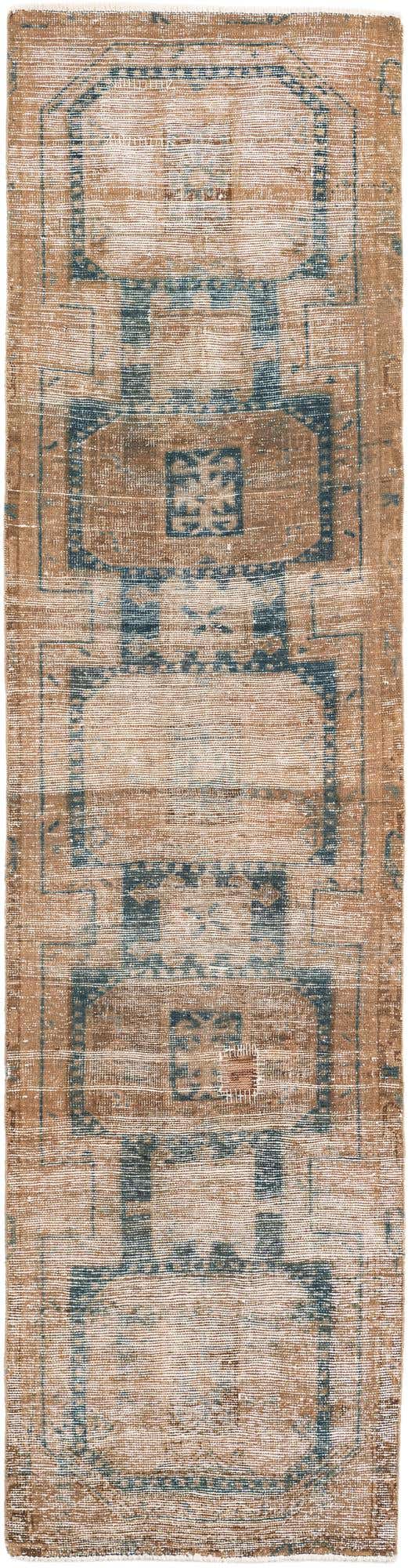 2' 7 x 10' Hand Knotted Ultra Vintage Persian Wool Runner Rug