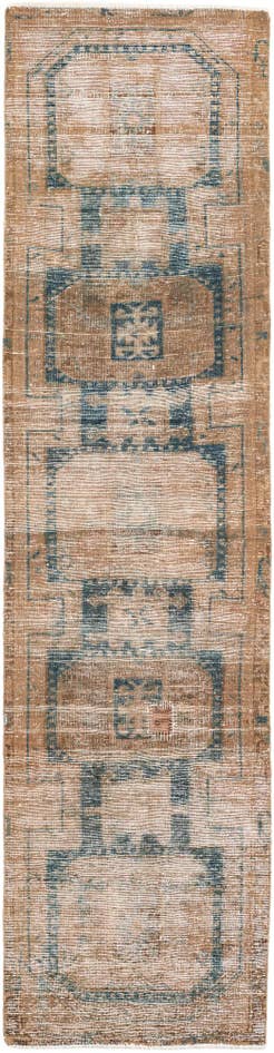 Detail image of 2' 7 x 10' Hand Knotted Ultra Vintage Persian Wool Runner Rug