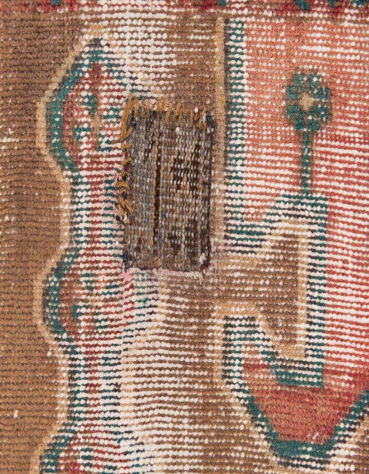 Detail image of 3' 8 x 8' 1  Hand Knotted Ultra Vintage Persian Wool Runner Rug