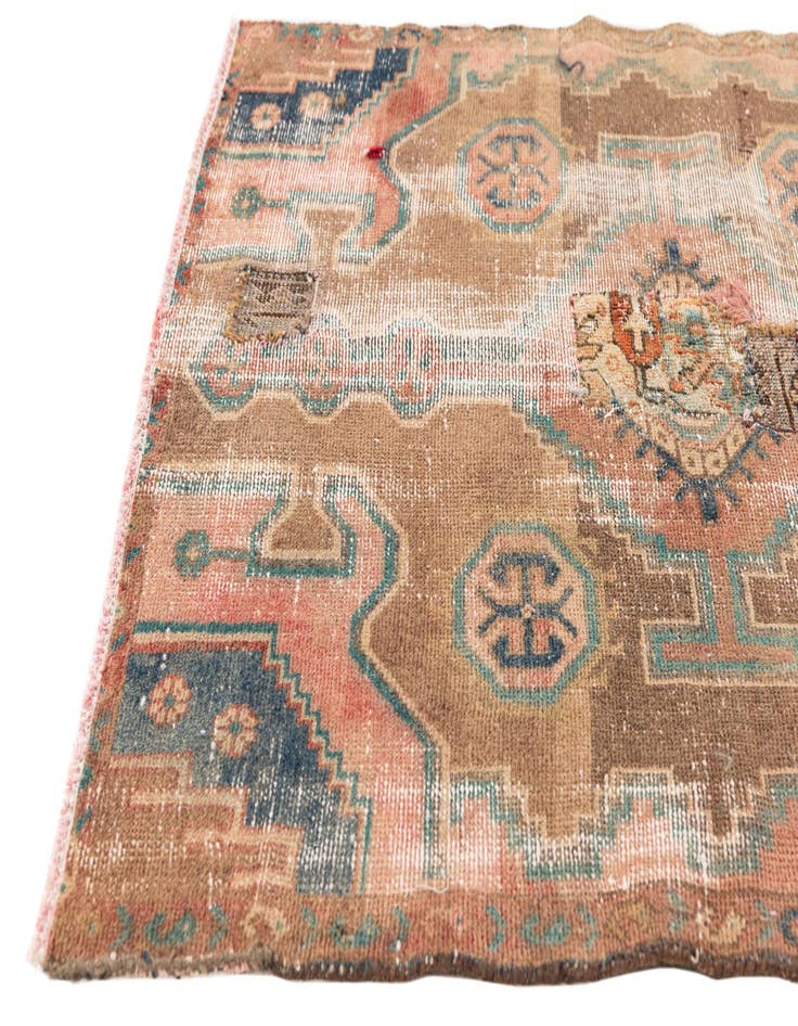 Detail image of 3' 8 x 8' 1  Hand Knotted Ultra Vintage Persian Wool Runner Rug