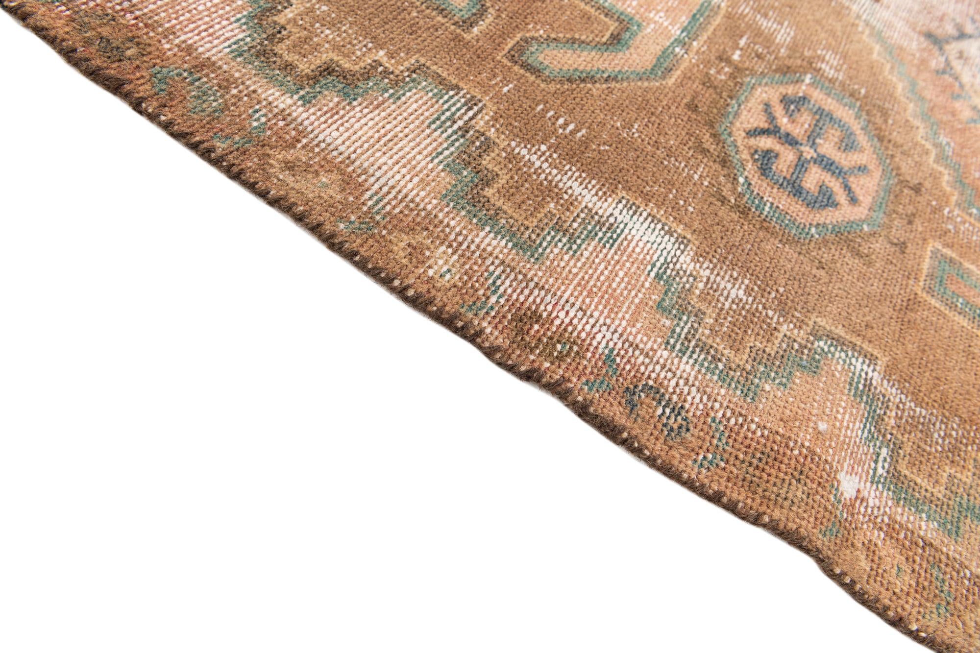 3' 8 x 8' 1 Hand Knotted Ultra Vintage Persian Wool Runner Rug