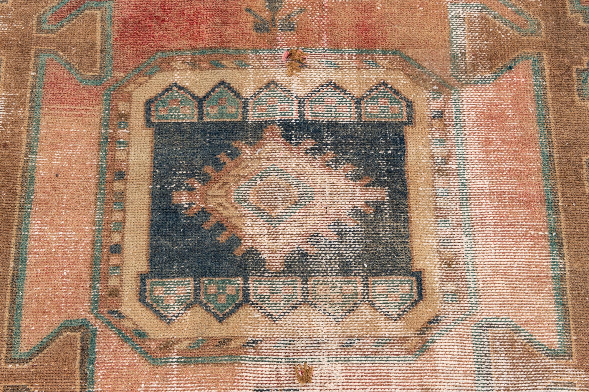 3' 8 x 8' 1 Hand Knotted Ultra Vintage Persian Wool Runner Rug